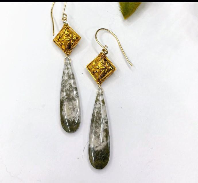 Moss Agate Earrings