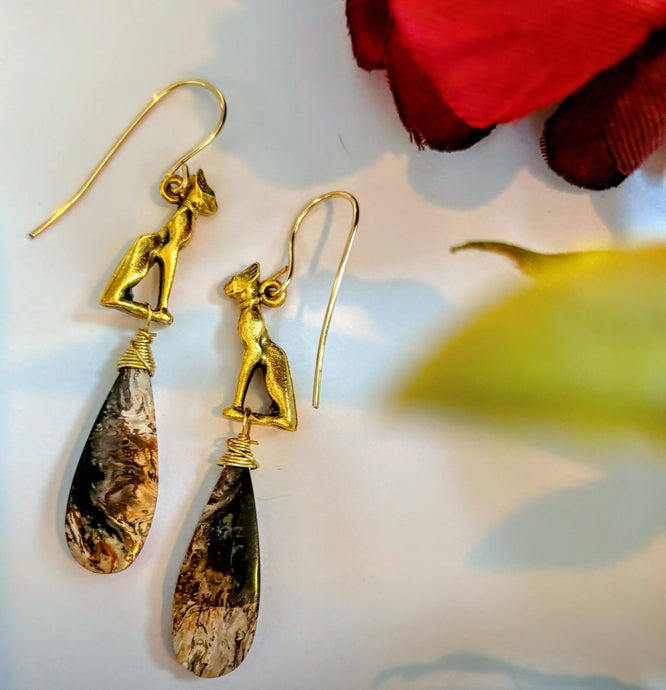 Petrified Palm Wood Earrings