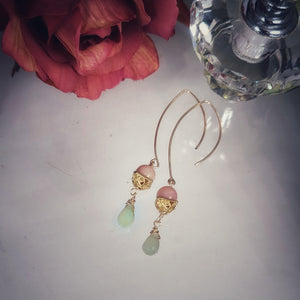 Peruvian Pink Opal Earrings