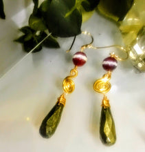 Agate and Pyrite Earrings