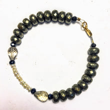 Pyrite Bracelet with Freshwater Pearls and Smoky Quartz