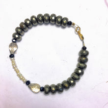 Pyrite Bracelet with Freshwater Pearls and Smoky Quartz