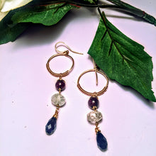 Small Garnet Wire Wrapped Hoops
