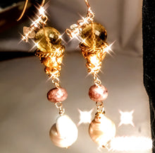 Baroque Pearl and Lemon Quartz Earrings
