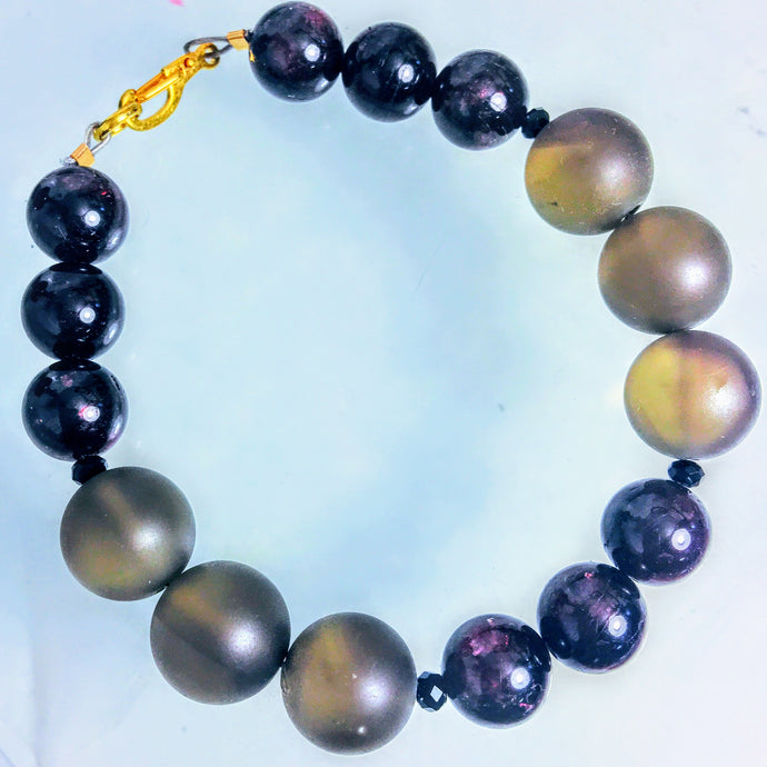 Garnet and Smoky Quartz Bracelet