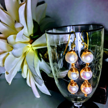 Gold Wire Wrapped Pearl Earrings