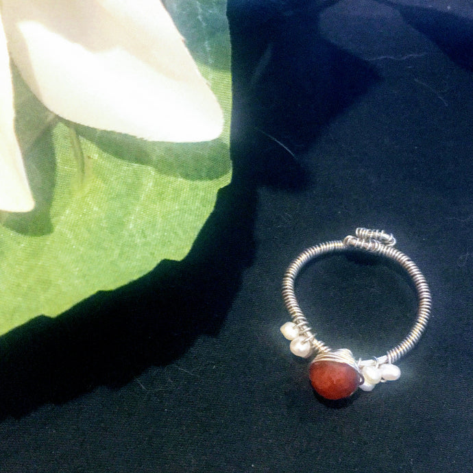 Carnelian Sterling Silver Ring