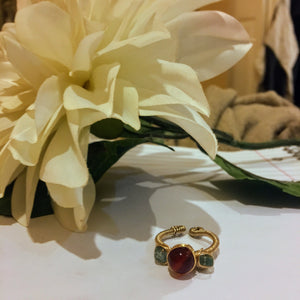 Carnelian and Apatite Ring