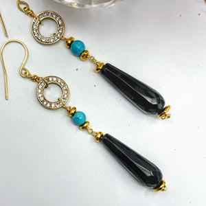Onyx Art Deco Revival Earrings