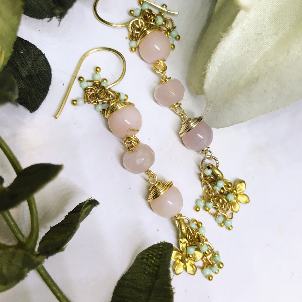 Pink Opal Earrings