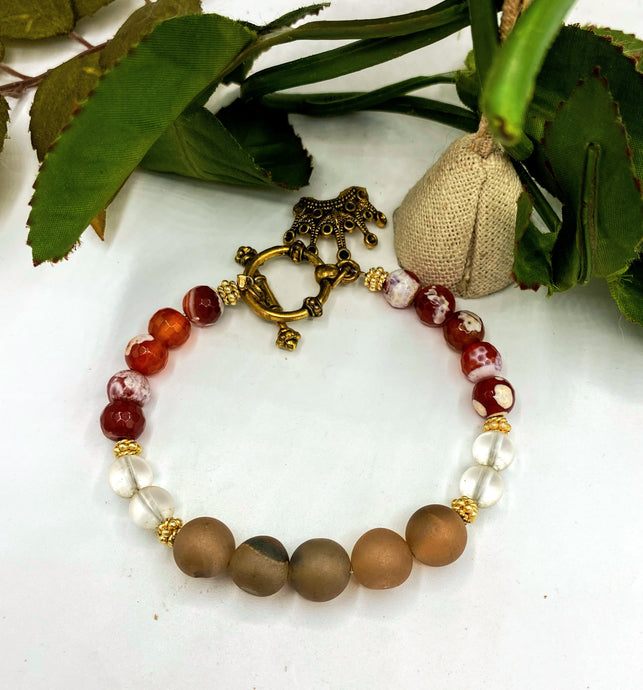 Spotted Agate Druzy Bracelet