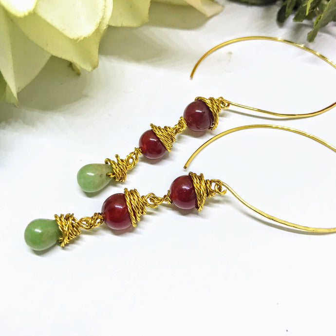 Red Agate Earrings