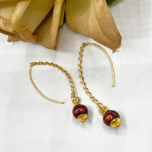 Burgundy Pearl Earrings